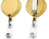 Gold Finish Badge Reel (Belt Clip & Split Ring Top)