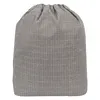 Gray Cinch Backpack w/ Zippered Pocket, Adjustable Shoulder Straps for Hiking, Travelling
