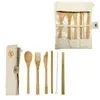 Green Bay Bamboo Utensils With Carry Pouch