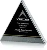 Custom-Branded Acrylic & Brass Finish Greenwich Pyramid Award