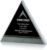 Custom-Branded Acrylic & Brass Finish Greenwich Pyramid Award