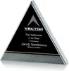 Custom-Branded Acrylic & Brass Finish Greenwich Pyramid Award