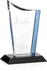 Optical Crystal Harris Award with Blue Accent.