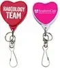 Heart Shape Bamboo ID Badge Reel (“J” hook & mini split ring)