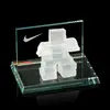 Glass Inukshuk Card Holder: Branded & Customizable (Max 60 chars)