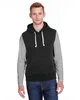 J America Adult Triblend Fleece Sleeveless Hooded Sweatshirt