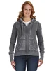 J America Ladies' Zen Full-Zip Fleece Hooded Sweatshirt