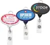 Customized Logo JUMBO Oval Badge Reel with Lanyard Attachment