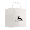 Kraft Paper White Shopping Bag - 10" x 10"