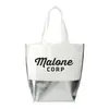 Branded Laminated Metallic Bottom Tote - Large