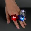 LED Assorted Red , White & Blue Star Bling Rings