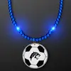 LED Bead Necklace with Soccer Ball Medallion