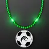 LED Bead Necklace with Soccer Ball Medallion