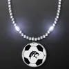 LED Bead Necklace with Soccer Ball Medallion