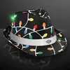 LED Christmas Hat Blinky Bulbs Fedora with White Band