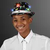 LED Christmas Hat Blinky Bulbs Fedora with White Band