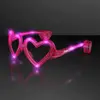 LED Pink Heart Glasses, No Lens, Novelty Eyeglasses