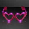 LED Pink Heart Glasses, No Lens, Novelty Eyeglasses