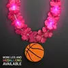 LED Pink Lei Necklace with Basketball Medallion