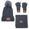 Leeman™ 3 Pc. Rib Knit Fur Pom Winter Set