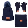 Leeman™ 3 Pc. Rib Knit Fur Pom Winter Set