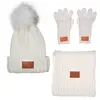 Leeman™ 3 Pc. Rib Knit Fur Pom Winter Set