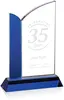 Leonora Clear and Blue Optical Crystal Floating Arch Award