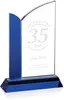 Leonora Clear and Blue Optical Crystal Floating Arch Award