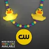 Light Up Rubber Ducky Beads Necklace with Yellow Medallion