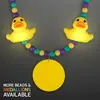 Light Up Rubber Ducky Beads Necklace with Yellow Medallion