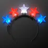 Light Up Stars Headband Red, White & Blue