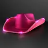 Magenta Pink Light Up Shiny Cowgirl Hat with White Band