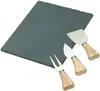 4pc Slate Cheese Set with Utensils for Artisan Cheese Presentation