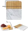 Marble and Bamboo Cheese Cutting Board With Slicer