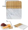 Marble and Bamboo Cheese Cutting Board With Slicer