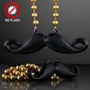 Mardi Gras Beads with hipster mustache pendant