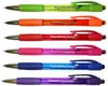 Mardi Gras Retractable Pen - Custom Imprint - Blue Ink, Chrome Accents, Thumb Grips