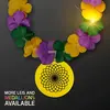 Mardi Gras Lei Light Up Flower Necklace with Medallion