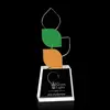 Custom Crystal Michelina Award: Green & Amber