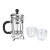 Custom Modena Coffee Press and Double-Wall Glass Set