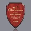 Customizable Rosewood Shield Plaque for Business Awards and Recognition (1 Colorfill)