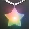 Multicolor LED Glow Star Clip-On Light Badge with White Beads