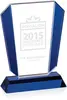 Clear & Blue Deco Optical Crystal Custom Murdoch Award