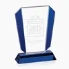 Clear & Blue Deco Optical Crystal Custom Murdoch Award