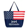 Non-Woven American Flag Tote Bag - Metallic imprint