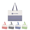 Non-Woven Horizontal Stripe Tote Bag