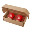 Personalized Ceramic Mug Gift Set with Removable Bamboo Coaster – Two 11 Oz. Mugs