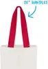 Personalized Flat Tote with Colored Accent Handles