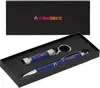 Phoenix & Chroma Softy Gift Set - Full Color Imprint on Pen, Flashlight & Box (Black or Blue Ink)