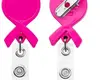 Pink & White Anti-Twist Ribbon ID Badge Reel